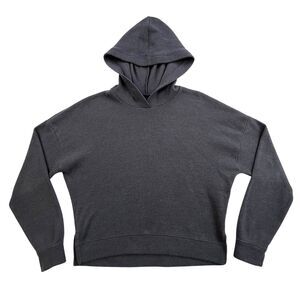 Abercrombie & Fitch Soft AF Cozy Hoodie Women’s XS Gray Fleece Ribbed Cropped